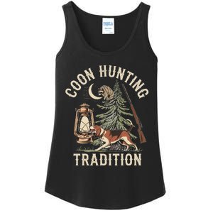 Coon Hunting Night – Patriotic Design For Coon Hunters Ladies Essential Tank