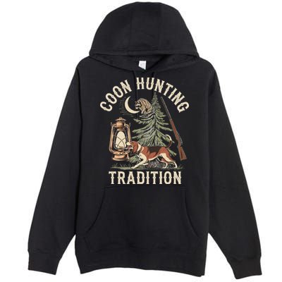Coon Hunting Night – Patriotic Design For Coon Hunters Premium Pullover Hoodie