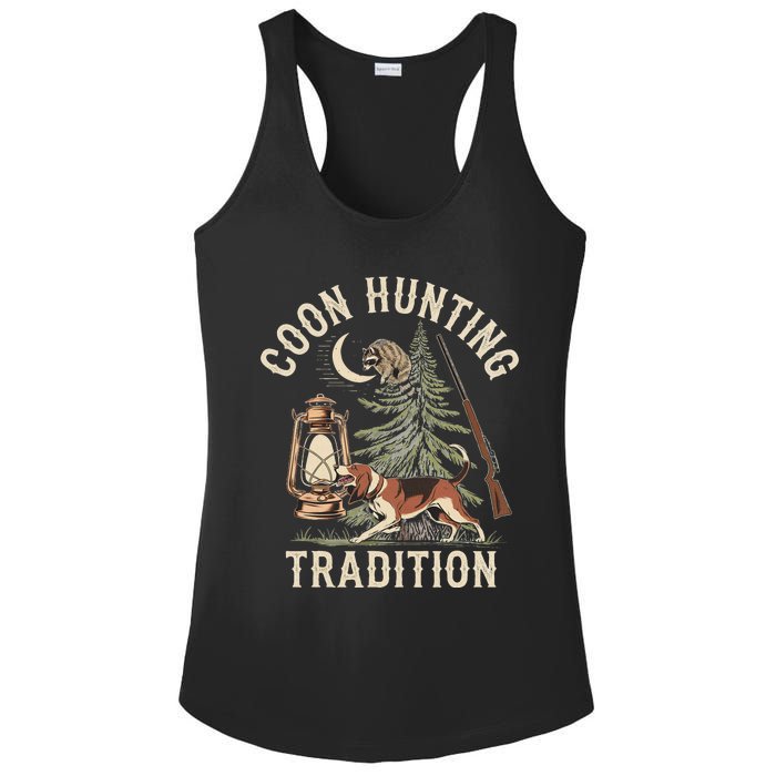 Coon Hunting Night – Patriotic Design For Coon Hunters Ladies PosiCharge Competitor Racerback Tank