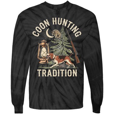Coon Hunting Night – Patriotic Design For Coon Hunters Tie-Dye Long Sleeve Shirt