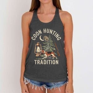 Coon Hunting Night – Patriotic Design For Coon Hunters Women's Knotted Racerback Tank