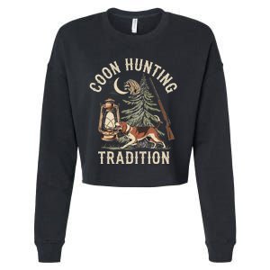 Coon Hunting Night – Patriotic Design For Coon Hunters Cropped Pullover Crew