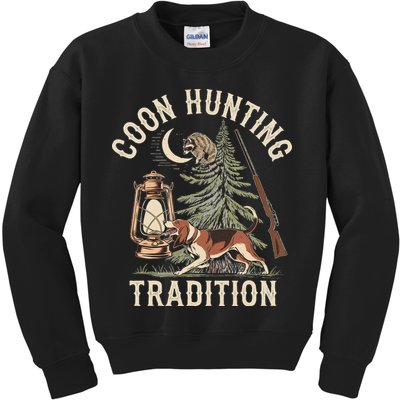 Coon Hunting Night – Patriotic Design For Coon Hunters Kids Sweatshirt