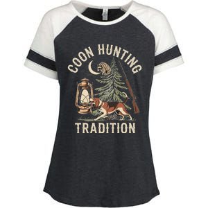 Coon Hunting Night – Patriotic Design For Coon Hunters Enza Ladies Jersey Colorblock Tee