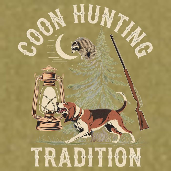 Coon Hunting Night – Patriotic Design For Coon Hunters Garment-Dyed Women's Muscle Tee