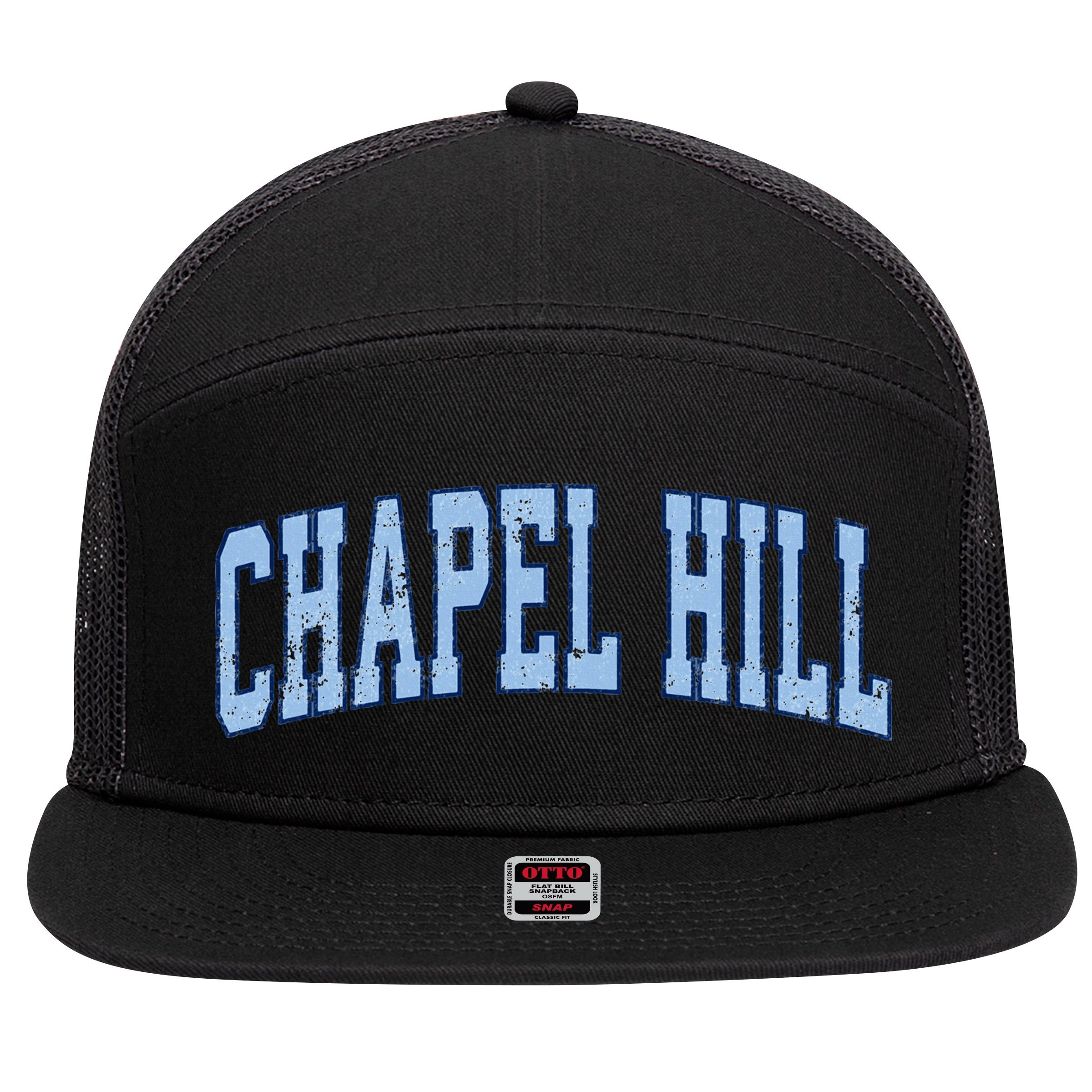 Chapel Hill North Carolina NC Vintage Athletic Sports Design 7 Panel Mesh Trucker Snapback Hat
