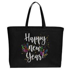 Cute Happy New Year Day Eve Party Fireworks Confetti Costume Cotton Canvas Jumbo Tote