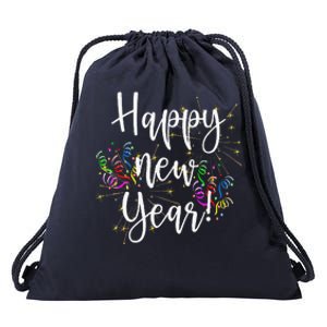 Cute Happy New Year Day Eve Party Fireworks Confetti Costume Drawstring Bag