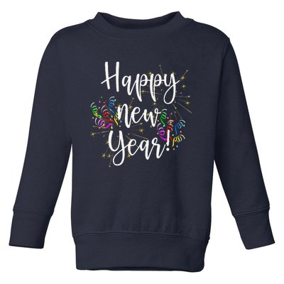 Cute Happy New Year Day Eve Party Fireworks Confetti Costume Toddler Sweatshirt