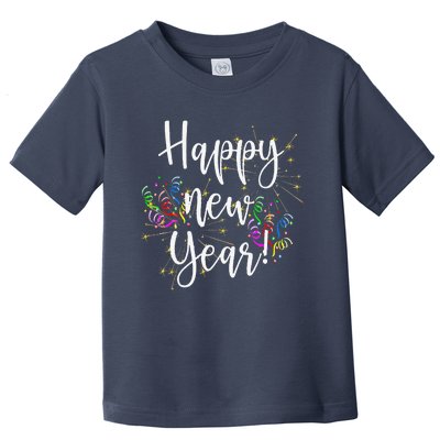 Cute Happy New Year Day Eve Party Fireworks Confetti Costume Toddler T-Shirt