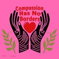 Compassion Has No Borders Stripe Pom Pom Beanie