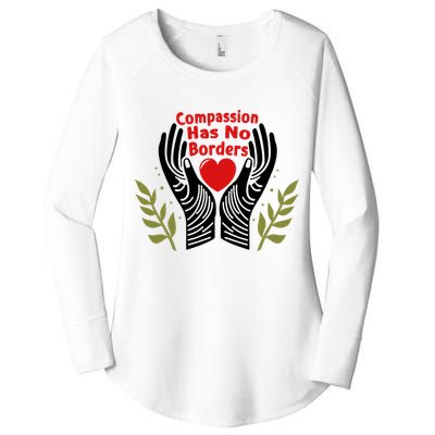 Compassion Has No Borders Women's Perfect Tri Tunic Long Sleeve Shirt