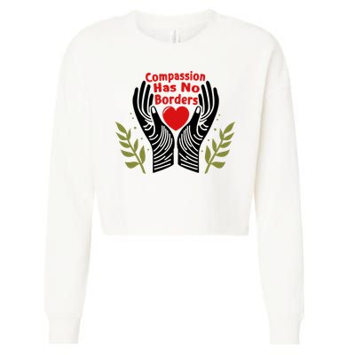 Compassion Has No Borders Cropped Pullover Crew