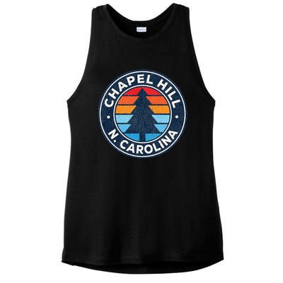 Chapel Hill North Carolina Nc Vintage Graphic Retro 70s Ladies PosiCharge Tri-Blend Wicking Tank