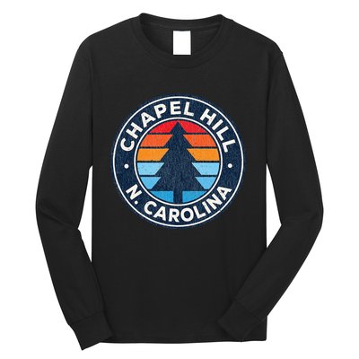 Chapel Hill North Carolina Nc Vintage Graphic Retro 70s Long Sleeve Shirt