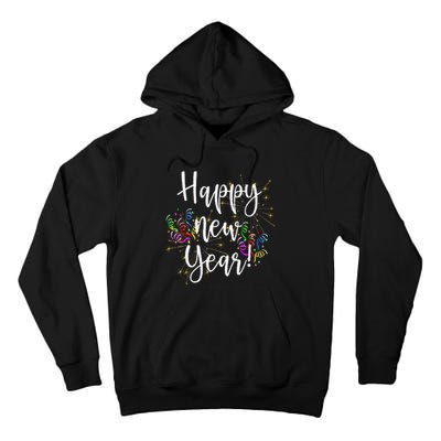 Cute Happy New Year Day Eve Party Fireworks Confetti Costume Tall Hoodie