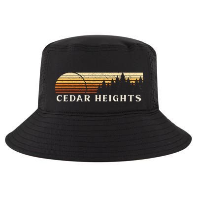 Cedar Heights Nj Vintage Evergreen Sunset Eighties Cool Comfort Performance Bucket Hat