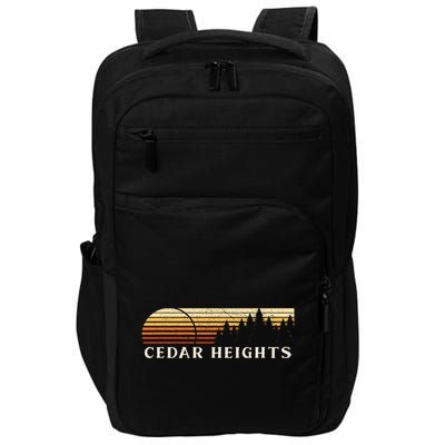 Cedar Heights Nj Vintage Evergreen Sunset Eighties Impact Tech Backpack