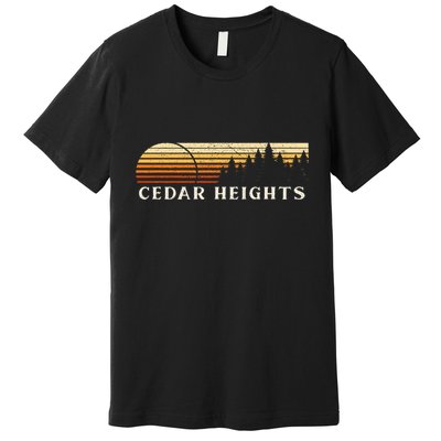 Cedar Heights Nj Vintage Evergreen Sunset Eighties Premium T-Shirt