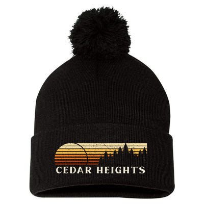 Cedar Heights Nj Vintage Evergreen Sunset Eighties Pom Pom 12in Knit Beanie