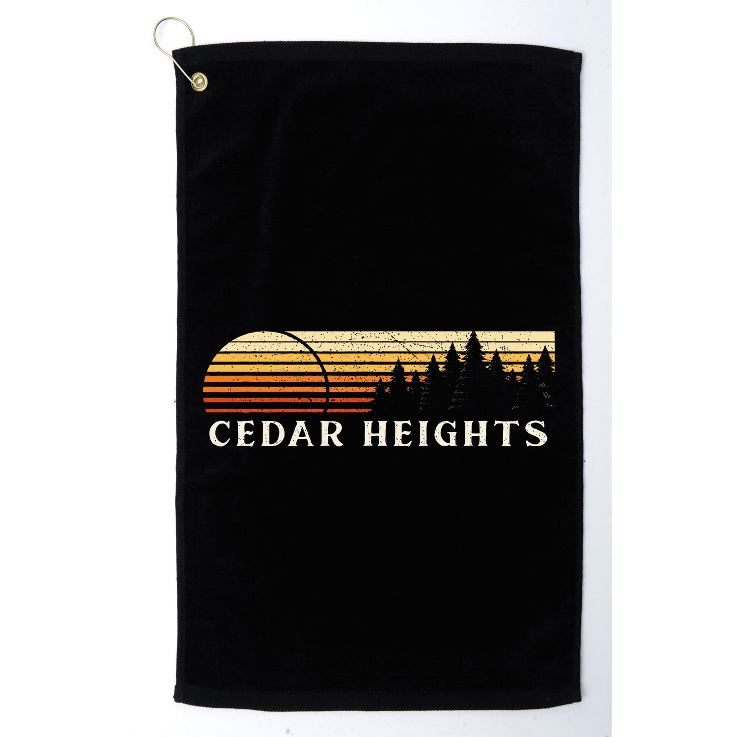 Cedar Heights Nj Vintage Evergreen Sunset Eighties Golf Towel
