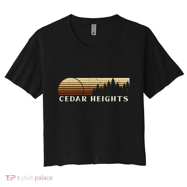 Cedar Heights Nj Vintage Evergreen Sunset Eighties Crop Top