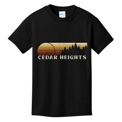 Cedar Heights Nj Vintage Evergreen Sunset Eighties Kids T-Shirt