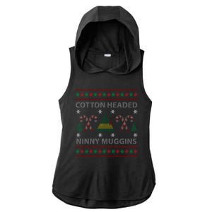 Cotton Headed Ninny Muggins Ugly Christmas Sweater Design Ladies PosiCharge Tri-Blend Wicking Draft Hoodie Tank