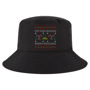 Cotton Headed Ninny Muggins Ugly Christmas Sweater Design Cool Comfort Performance Bucket Hat