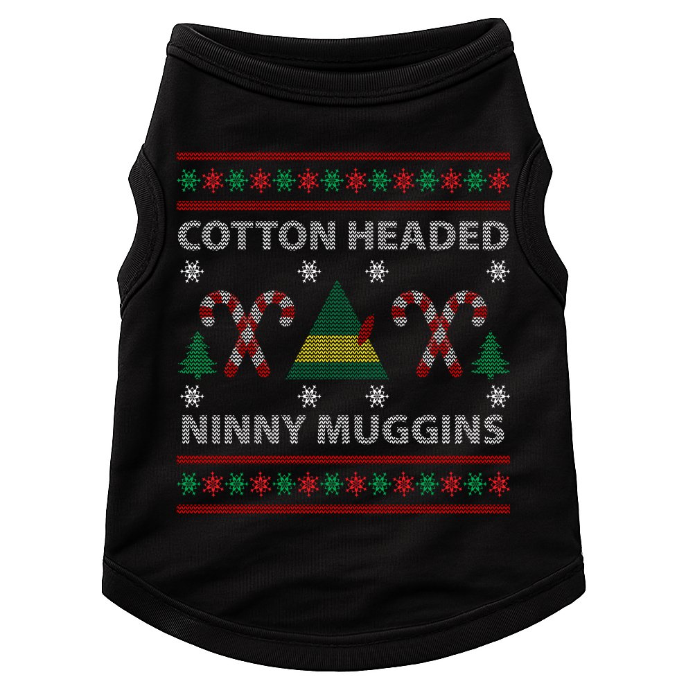 Cotton Headed Ninny Muggins Ugly Christmas Sweater Design Doggie Tank