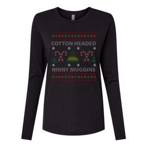 Cotton Headed Ninny Muggins Ugly Christmas Sweater Design Womens Cotton Relaxed Long Sleeve T-Shirt