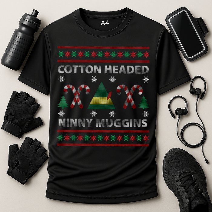 Cotton Headed Ninny Muggins Ugly Christmas Sweater Design Cooling Performance Crew T-Shirt