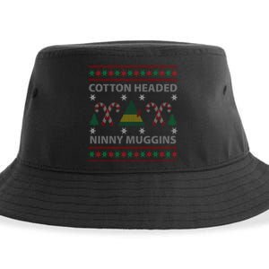 Cotton Headed Ninny Muggins Ugly Christmas Sweater Design Sustainable Bucket Hat