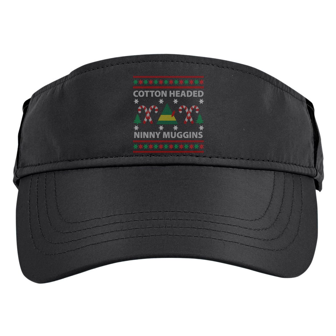 Cotton Headed Ninny Muggins Ugly Christmas Sweater Design Adult Drive Performance Visor