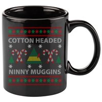 Cotton Headed Ninny Muggins Ugly Christmas Sweater Design 11oz C Handle Ceramic Mug