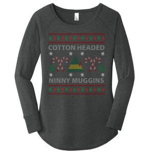 Cotton Headed Ninny Muggins Ugly Christmas Sweater Design Women's Perfect Tri Tunic Long Sleeve Shirt