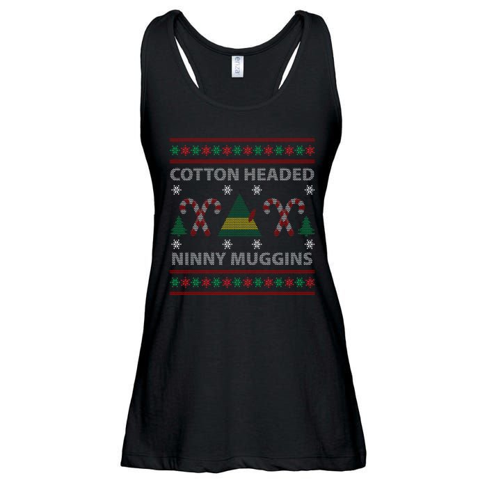 Cotton Headed Ninny Muggins Ugly Christmas Sweater Design Ladies Essential Flowy Tank