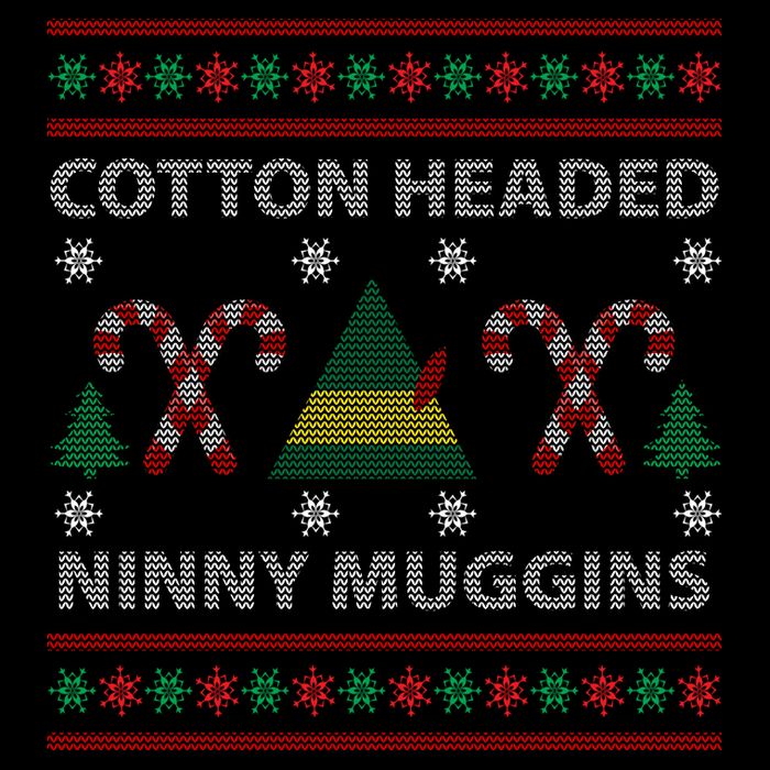 Cotton Headed Ninny Muggins Ugly Christmas Sweater Design Flat Bill Trucker Hat