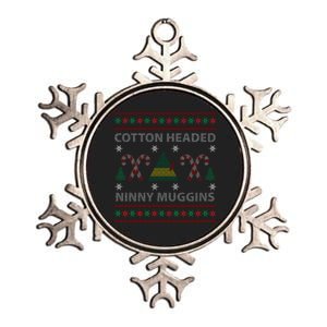 Cotton Headed Ninny Muggins Ugly Christmas Sweater Design Metallic Star Ornament