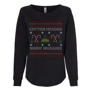 Cotton Headed Ninny Muggins Ugly Christmas Sweater Design Womens California Wash Sweatshirt