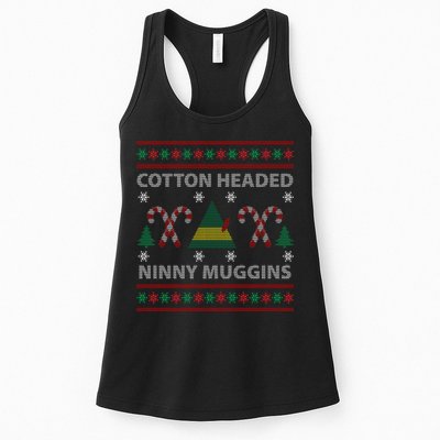 Cotton Headed Ninny Muggins Ugly Christmas Sweater Design Womens Tank Top