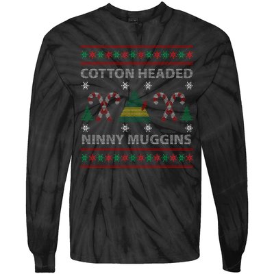 Cotton Headed Ninny Muggins Ugly Christmas Sweater Design Tie-Dye Long Sleeve Shirt