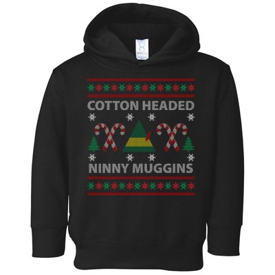 Cotton Headed Ninny Muggins Ugly Christmas Sweater Design Toddler Hoodie