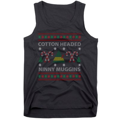 Cotton Headed Ninny Muggins Ugly Christmas Sweater Design Tank Top