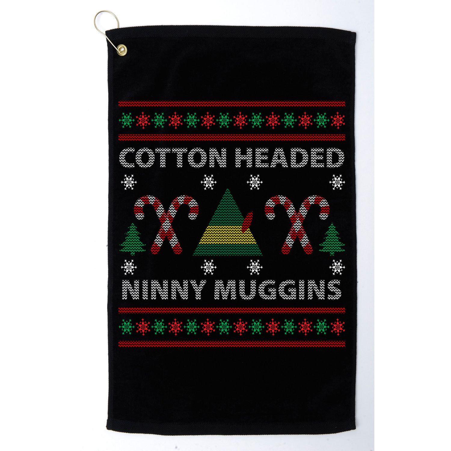 Cotton Headed Ninny Muggins Ugly Christmas Sweater Design Golf Towel