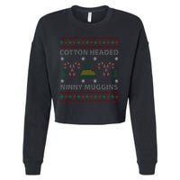 Cotton Headed Ninny Muggins Ugly Christmas Sweater Design Cropped Pullover Crew