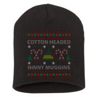 Cotton Headed Ninny Muggins Ugly Christmas Sweater Design Short Acrylic Beanie