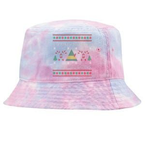 Cotton Headed Ninny Muggins Ugly Christmas Sweater Design Tie-Dyed Bucket Hat