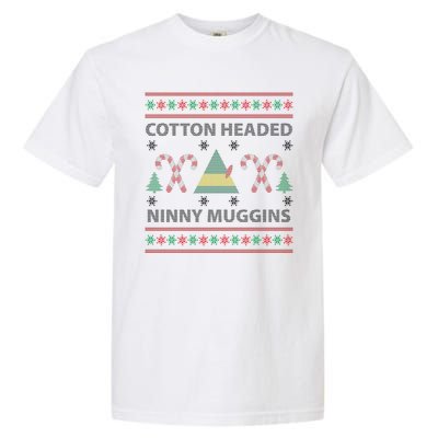 Cotton Headed Ninny Muggins Ugly Christmas Sweater Design Garment-Dyed Heavyweight T-Shirt