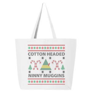 Cotton Headed Ninny Muggins Ugly Christmas Sweater Design 25L Jumbo Tote